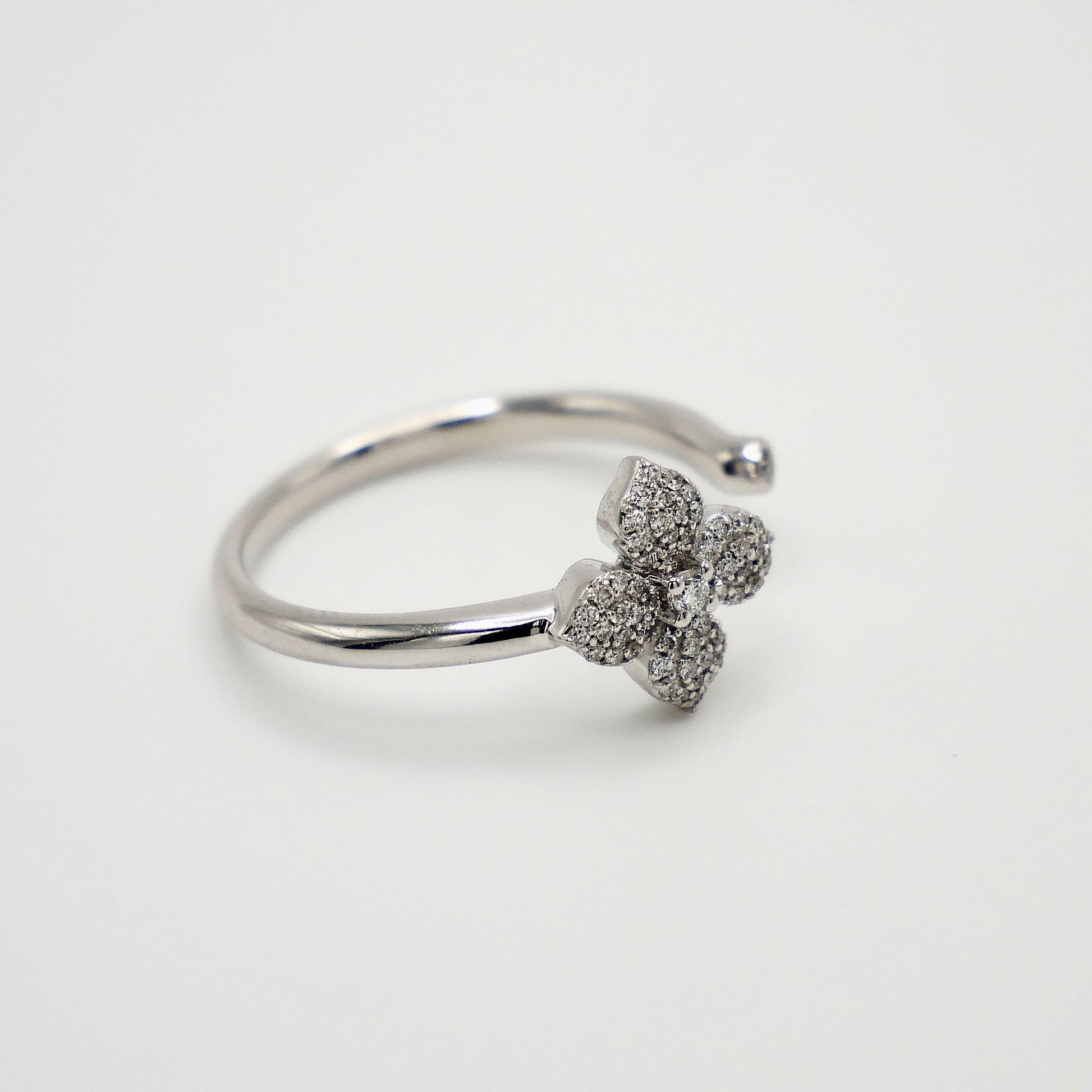 Diamond Clover Ring, view 12