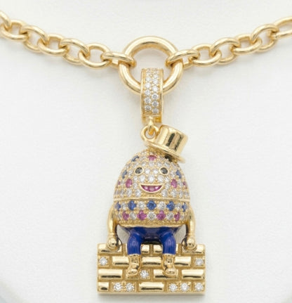Humpty Dumpty Pendant Charm Pavé Moissanite, view 3