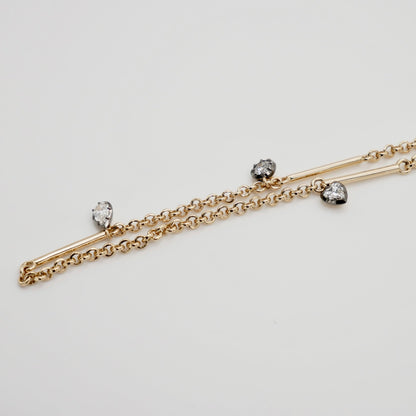 Belcher Bar Necklace with Lab Diamonds
