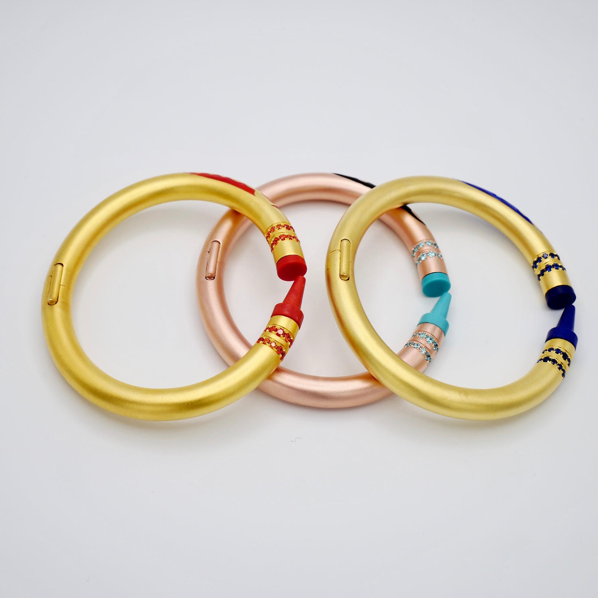 Customizable Crayon Bracelet in 18K Gold Filled with Orange Coral and Orange Moissanites | Nadine Ghosn style | Drake jewelry | Justin Bieber jewelry | Beyonce jewelry | novelty fun fine jewelry | by Disco Marshmallow