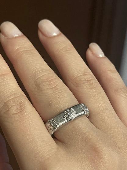 Fabric Silk Diamond Ring, Clover, view 4