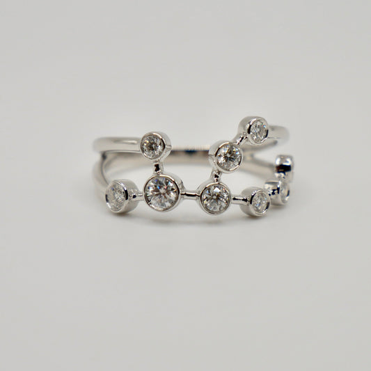 Virgo Constellation Ring with Lab Diamonds