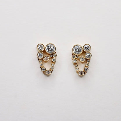 Constellation Drop Earrings with Lab Grown Diamonds or Moissanites, 18K Gold