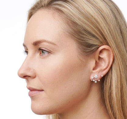 Asymmetrical Shooting Star Diamond Earrings in 14K or 18K Gold