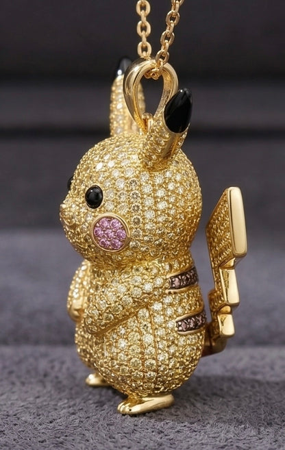 Pikachu Pokemon Pendant Charm Moissanite, view 2