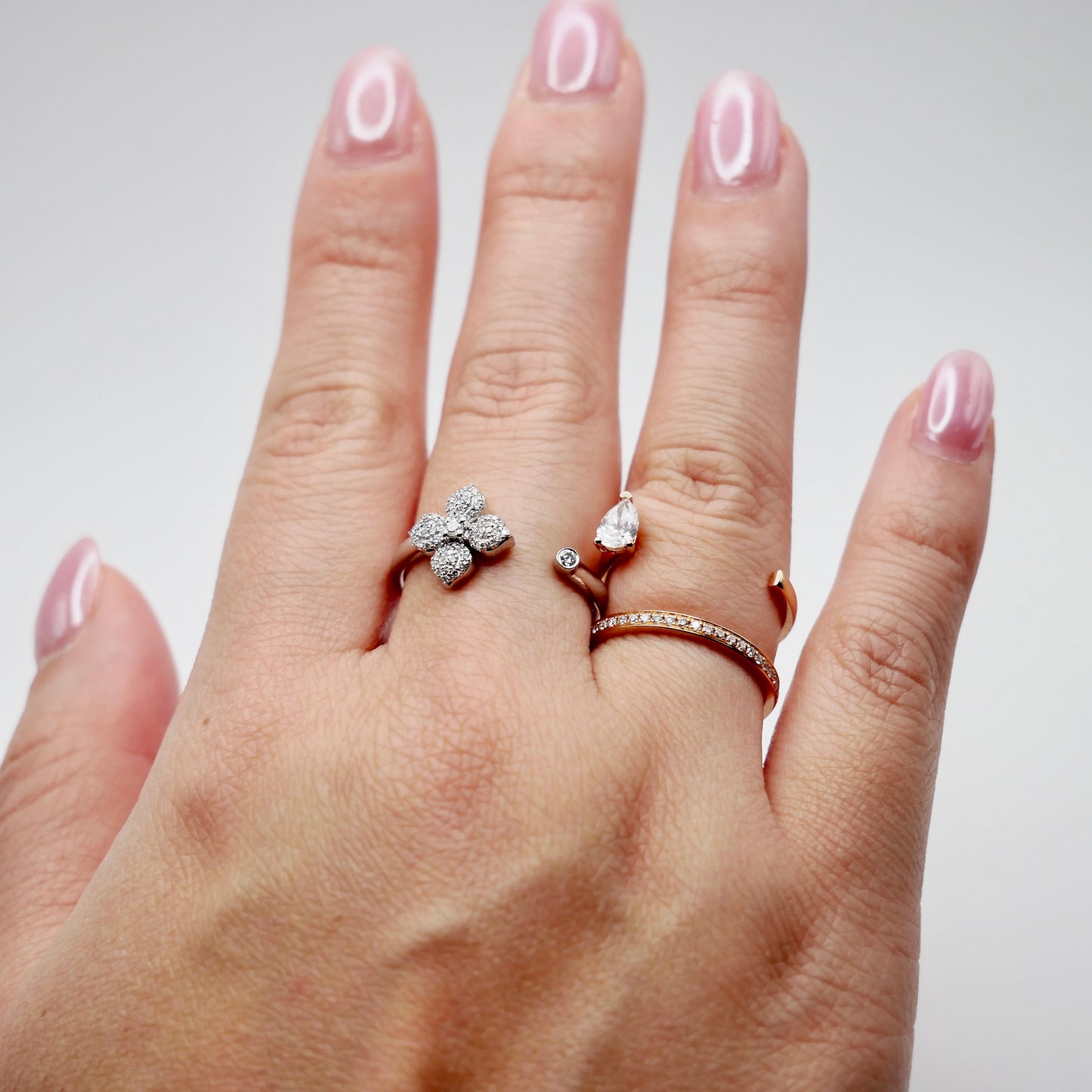 Diamond Clover Ring, view 14
