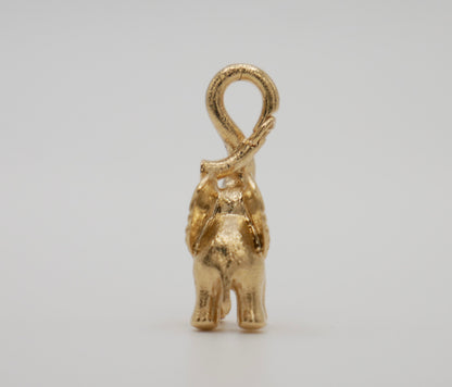 Diamond Medium Elephant Pendant Charm, 18K Gold, view 5