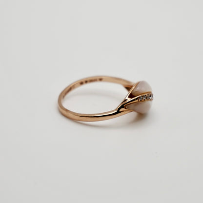 Pearl Leaf Diamond Ring, 14K Gold, view 3