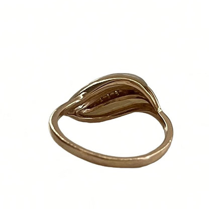 Pearl Leaf Diamond Ring, 14K Gold, view 4