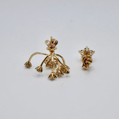 Asymmetrical Shooting Star Diamond Earrings in 14K or 18K Gold