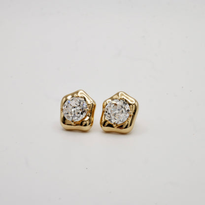Lab Diamond Stud Earrings, 18K Gold, view 4