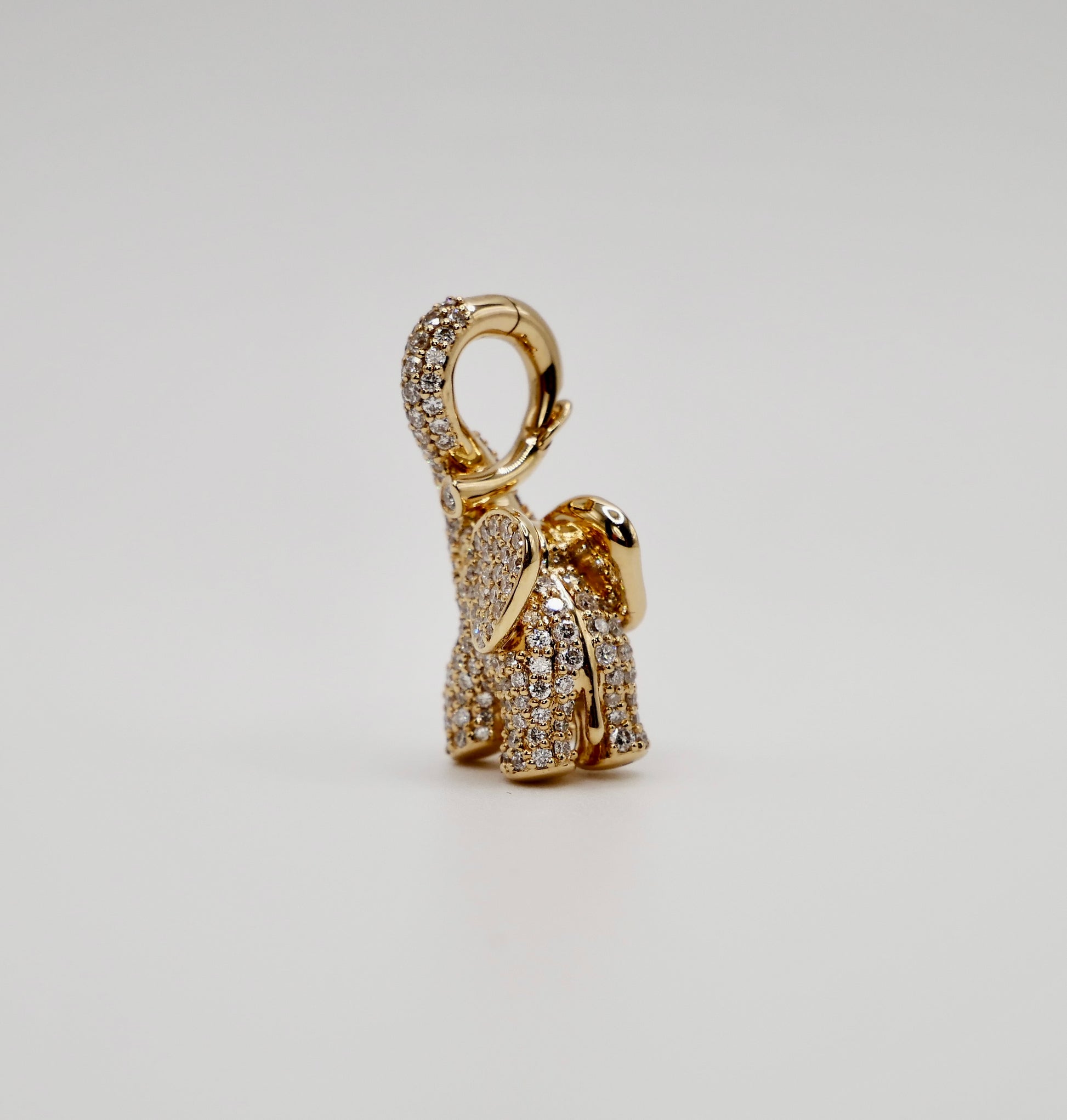 18K Yellow Gold Pave Diamond Medium Elephant Pendant Charm | Ole Lynggaard Copenhagen style | Tamara Kalinic jewelry | nature inspired fine jewelry | by Disco Marshmallow