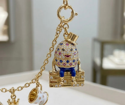 Humpty Dumpty Pendant Charm Pavé Moissanite, view 5