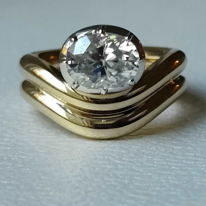 Oval Moissanite Sculptural Ring