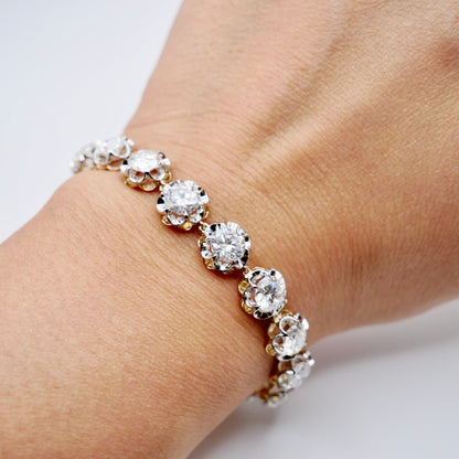 Scalloped Tennis Bracelet with 10- of Round Moissanites, view 8