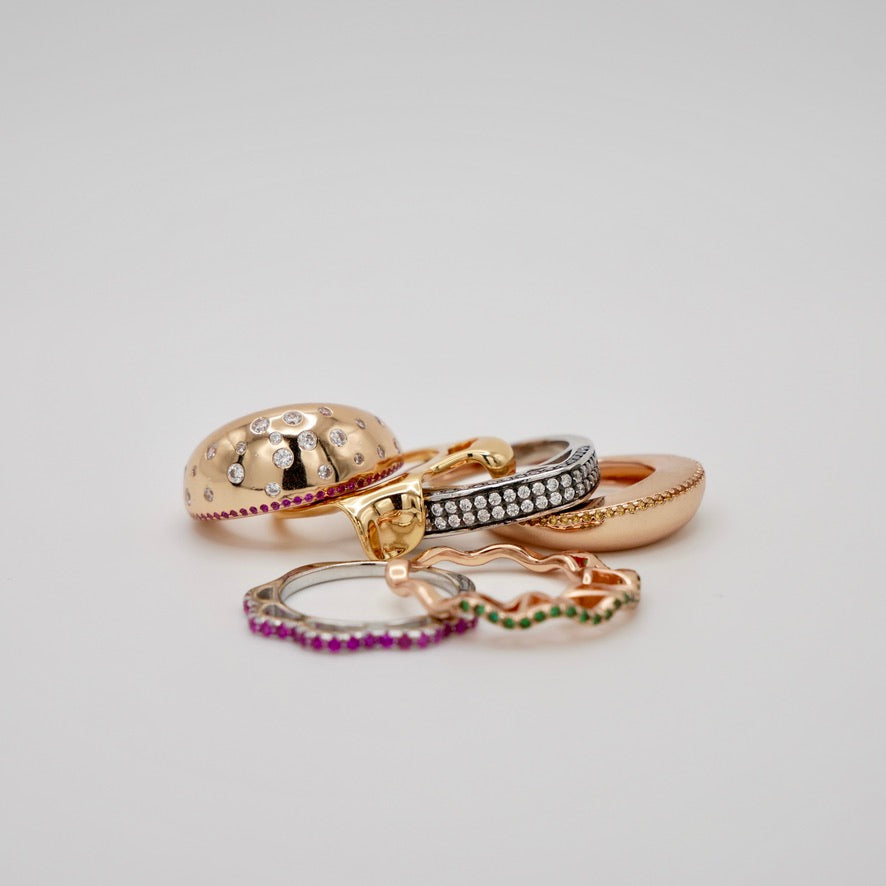 Stacked Hamburger Ring, 18K Gold Filled, Ready to Ship