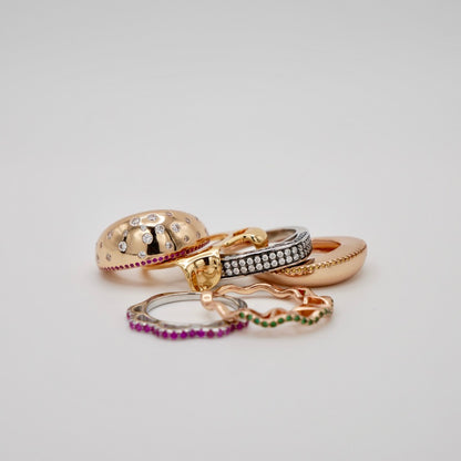 Stacked Hamburger Ring, 18K Gold Filled, Ready to Ship