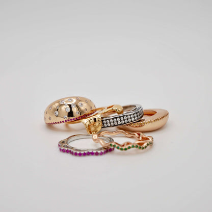 Stacked Hamburger Ring, Gold Filled, view 4