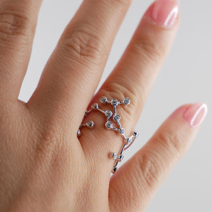 Sagittarius Constellation Ring with Lab Diamonds, view 9