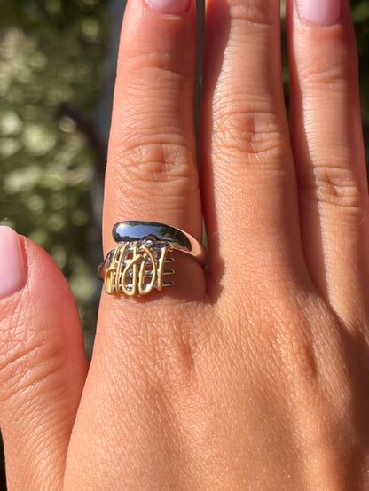 Adjustable Fork Spaghetti/Pasta Ring - Platinum and with Sterling Silver, 18K Gold Filled, view 5