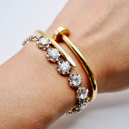 Scalloped Tennis Bracelet with 10- of Round Moissanites, view 9
