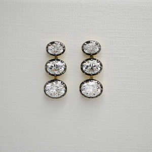 Triple Oval Stud Earrings