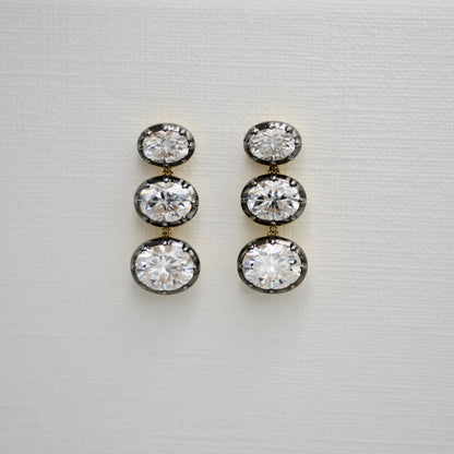 Triple Oval Stud Earrings