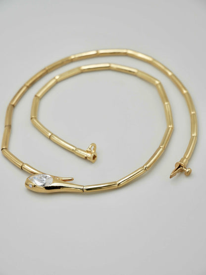 Bamboo Serpent Collar Necklace, view 6