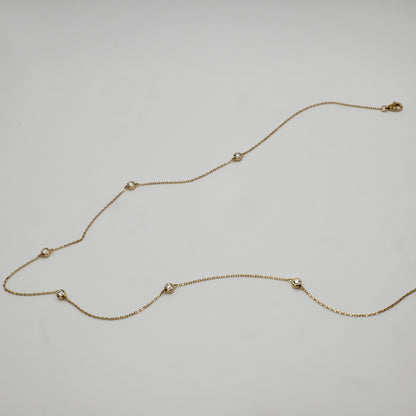 Diamond or Moissanite by the Yard Necklace, 14K Gold, view 5