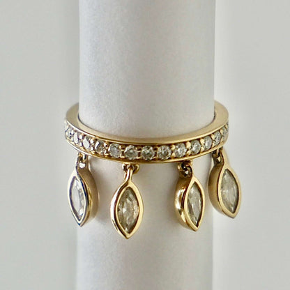 Pave Marquise Shaker Ear Cuff, 14K Gold