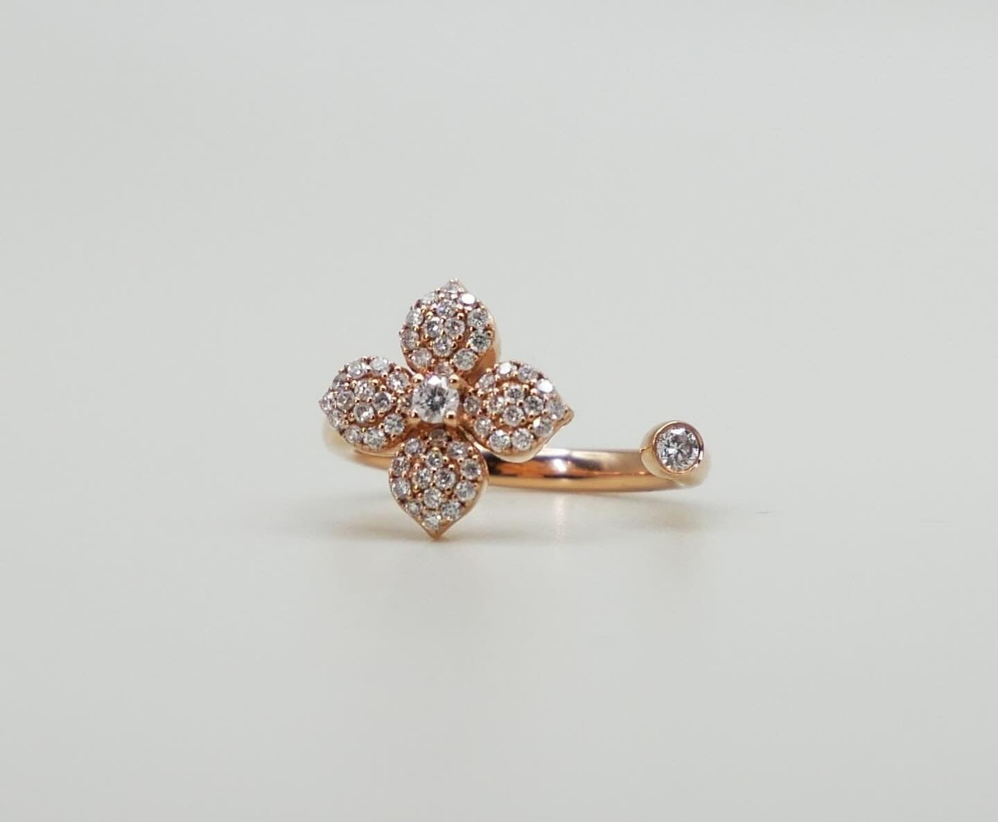 Diamond Clover Ring as seen on Amelia Liana -  Yael Joaillerie 