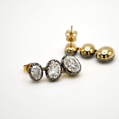 Triple Oval Stud Earrings, view 4