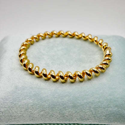 Fusilli Rotini Spiral Gold Bangle, view 7