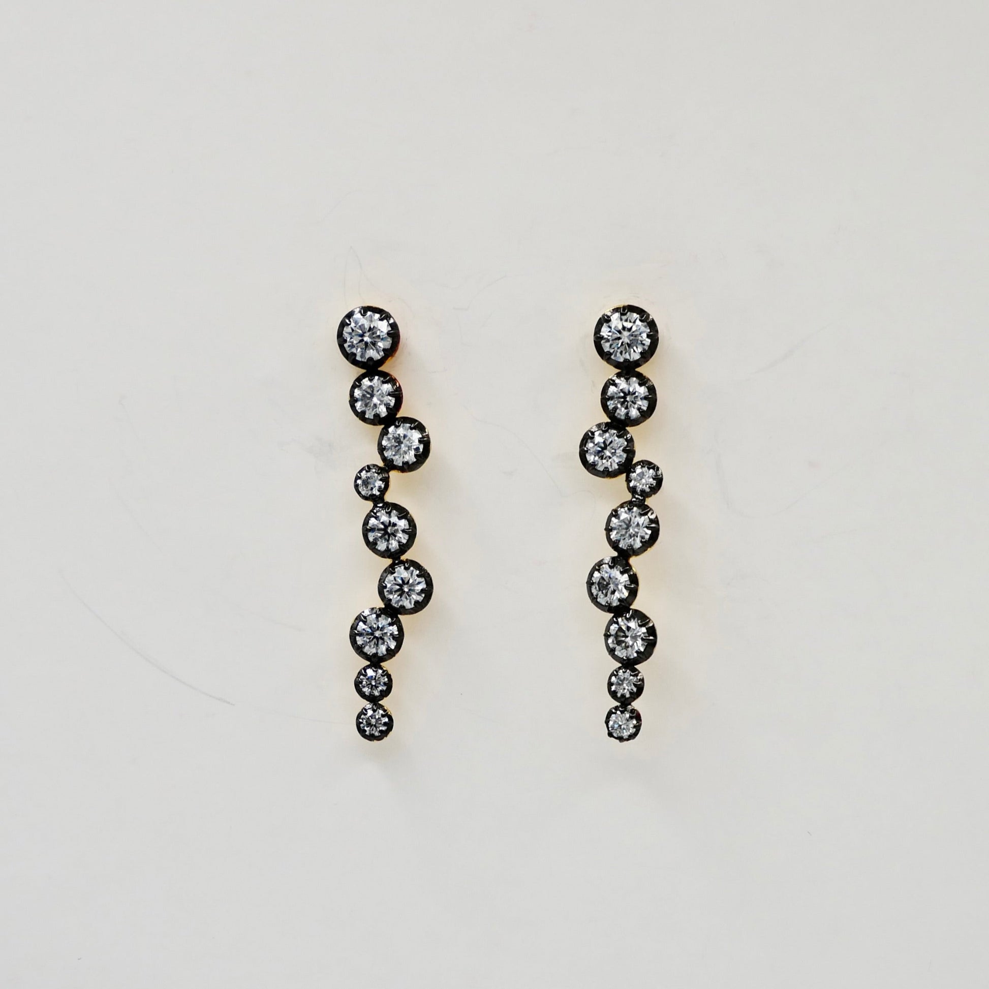 Georgian Victorian Cascade Collet Set Drop Earrings