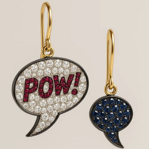 Comic Strip Speech Bubble Earrings in 14K or 18K Gold