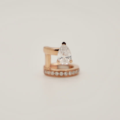 Floating Diamond Ear Cuff, 18K Rose Gold