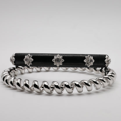 Engraved Fabric Silk Diamond Bangle, 18K Gold, view 6