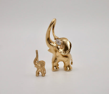 Diamond Large Elephant Pendant Charm, 18K Gold, view 2