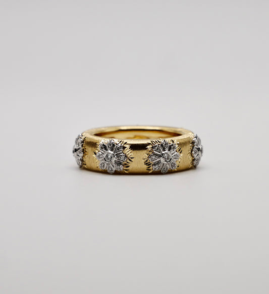 Fabric Silk Diamond Ring, Bombé, view 2