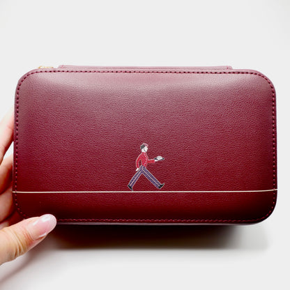 Leather Bellboy Burgundy Jewelry Box, view 5