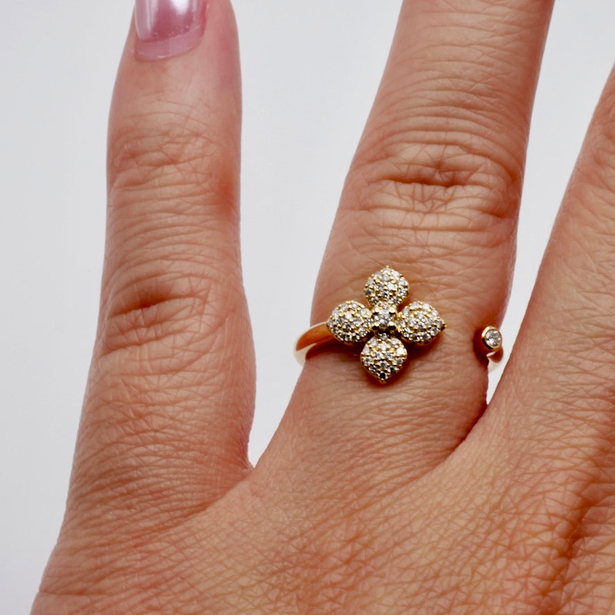 Diamond Clover Ring, view 13