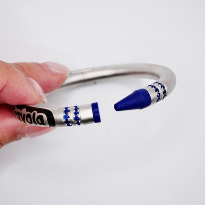 Customizable Crayon Bracelet with Blue Lapis and Blue Moissanites
