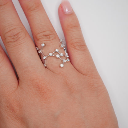 Sagittarius Constellation Ring with Lab Diamonds, view 8
