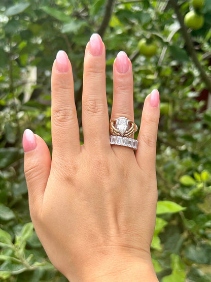 Pear Antique or Vintage Inspired Claddagh Ring in 9K, 14K or 18K Gold, view 11