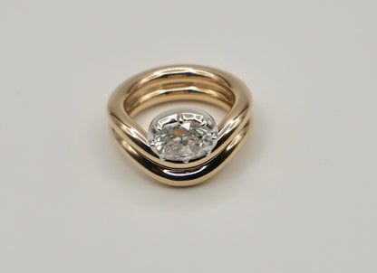 Oval Moissanite Sculptural Ring, view 4