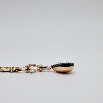 Georgian Victorian Diamond Pear Art Deco Ball Chain Pendant