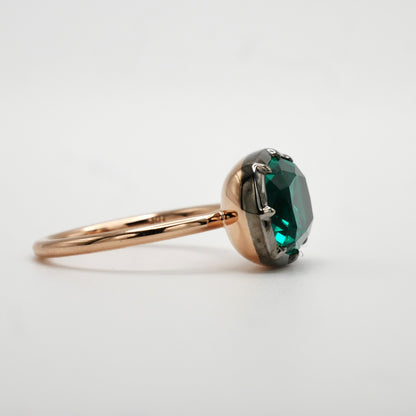 Georgian Victorian Elongated Cushion Cut Emerald Ring, view 4