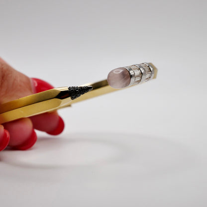 Pencil Bangle with Moissanite and Pink Nephrite, view 3