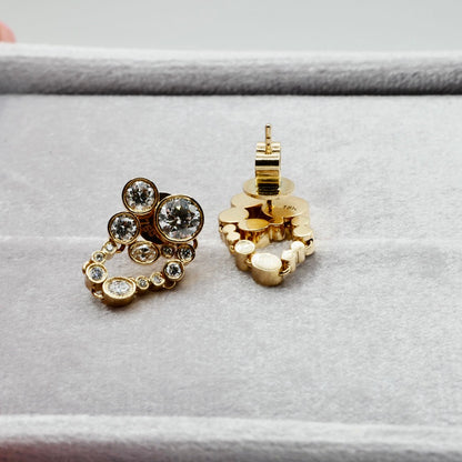 Constellation Drop Earrings with Lab Grown Diamonds or Moissanites, 18K Gold, view 6