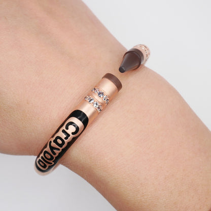 Customizable Crayon Bracelet with Grey Agate and Moissanites, Gold Filled, view 13